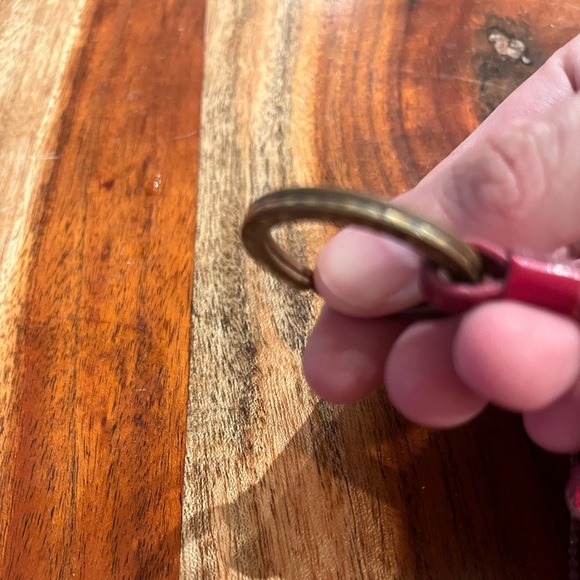 Tory Burch Patent Leather Zipped Coin Purse with Key Ring in Tomato Red - Picture 12 of 14